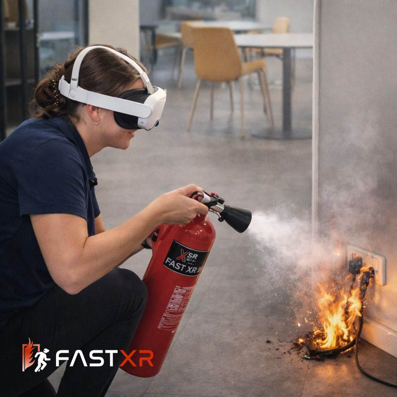 FAST XR Training - Vrouw blust een elektrische brand